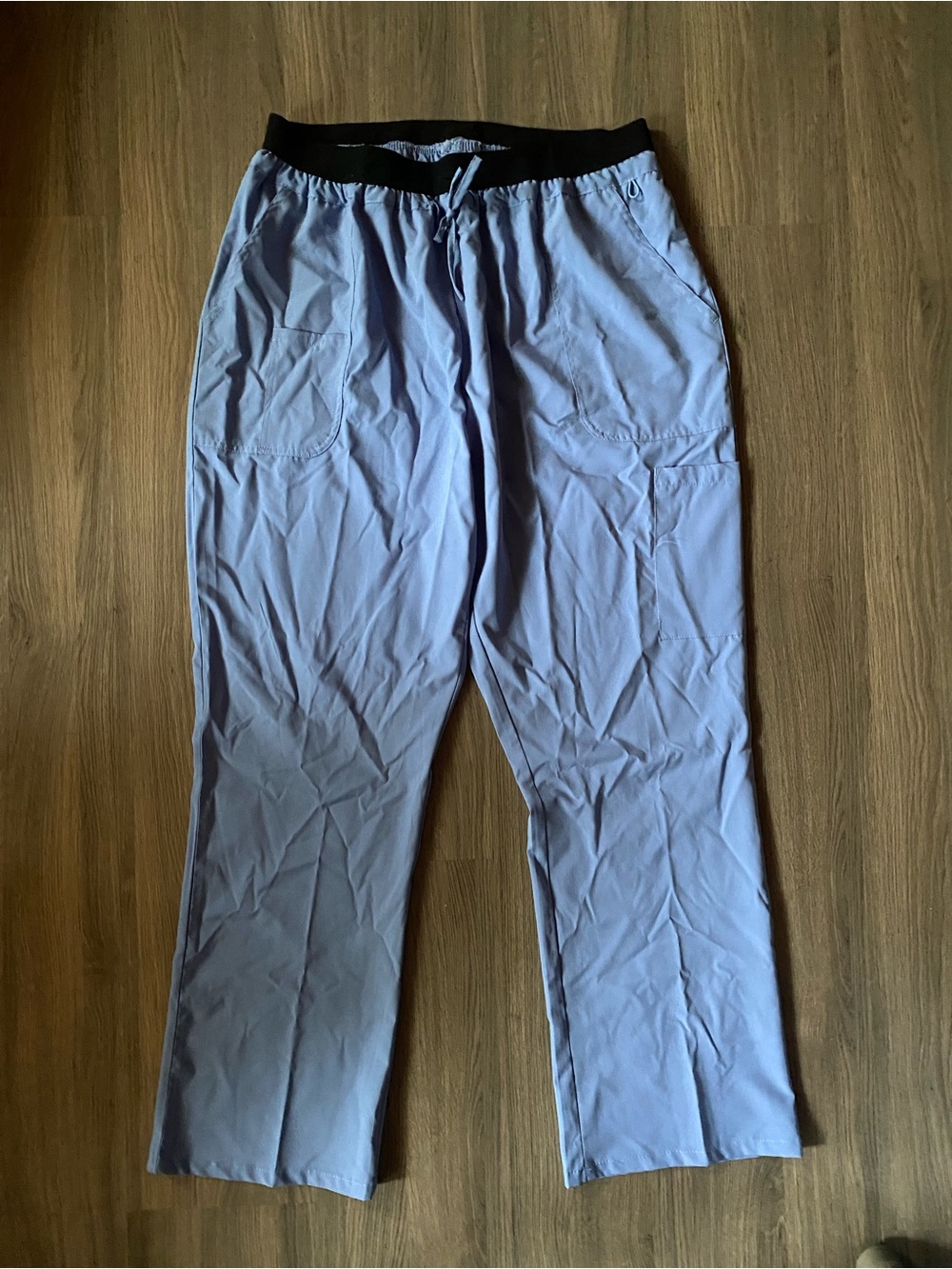 Men's Light Blue Elastic-Waist Casual Pants